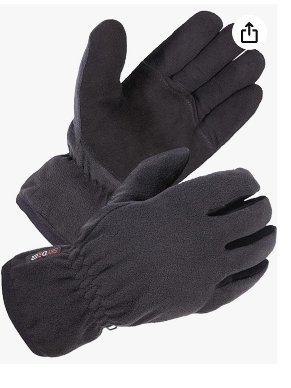 Skydeer Winter Gloves w/ Soft Deerskin Leather & Thermal Polar Fleece
